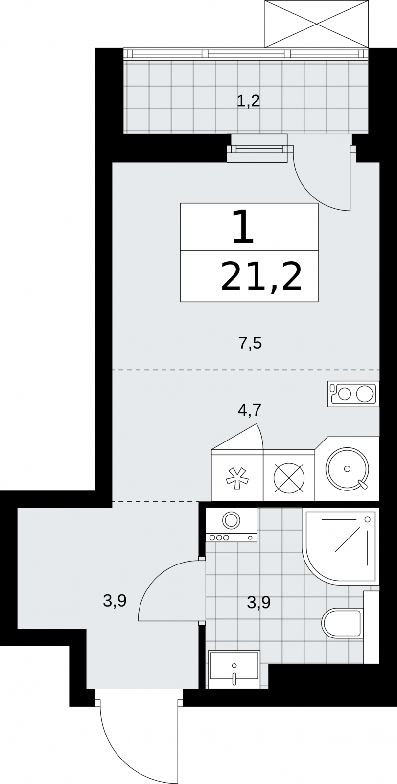 4-комнатная квартира с отделкой в ЖК Настоящее на 13 этаже в 7 секции. Сдача в 4 кв. 2022 г.