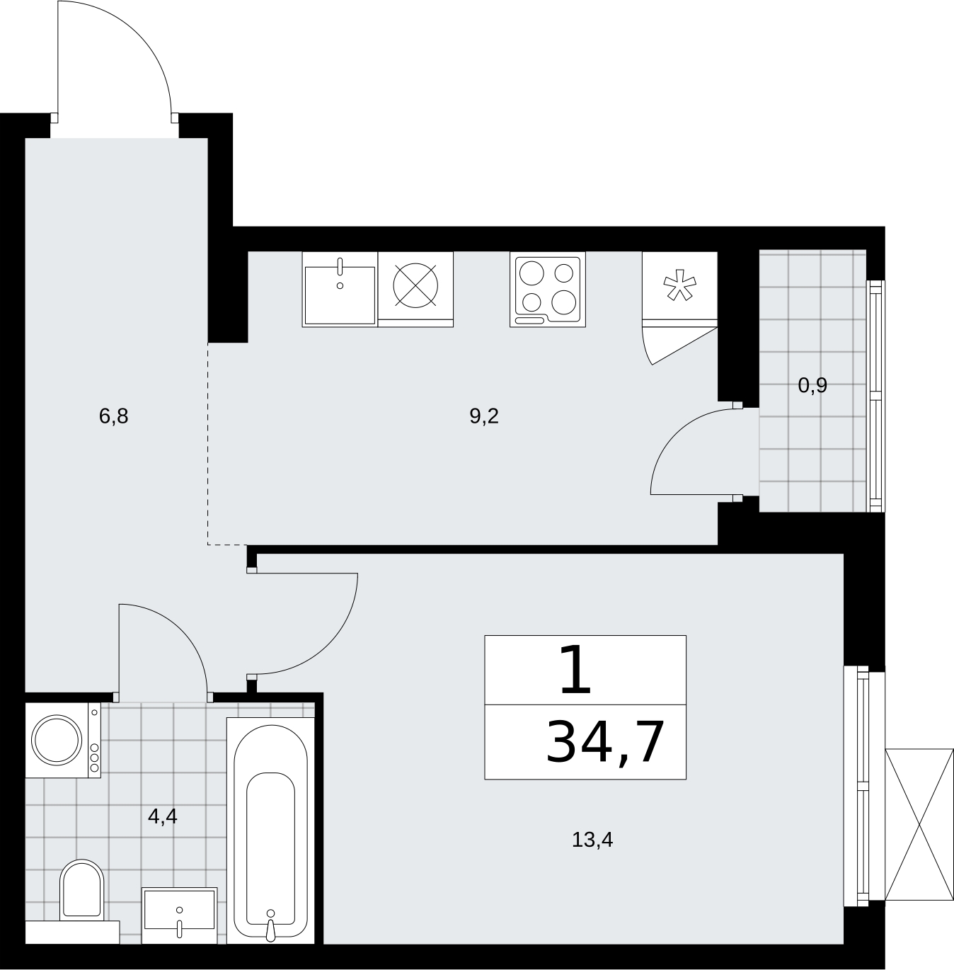 2-комнатная квартира с отделкой в ЖК Кронштадтский 9 на 4 этаже в 1 секции. Сдача в 4 кв. 2023 г.