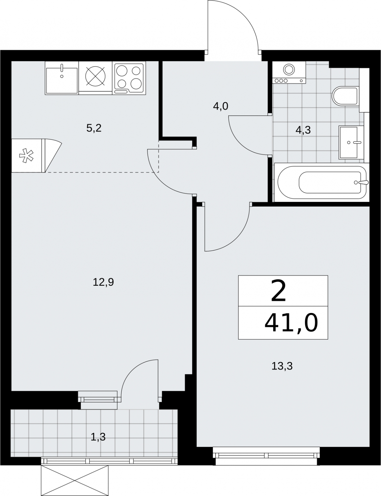 3-комнатная квартира в ЖК VOXHALL на 16 этаже в 4 секции. Сдача в 3 кв. 2025 г.