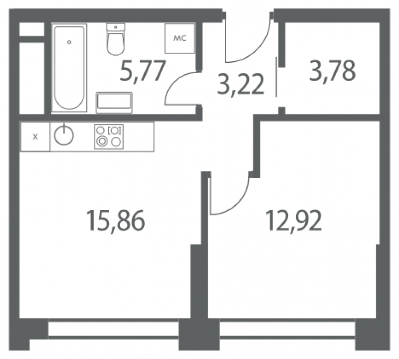 2-комнатная квартира с отделкой в ЖК Лучи на 22 этаже в 1 секции. Сдача в 3 кв. 2024 г.