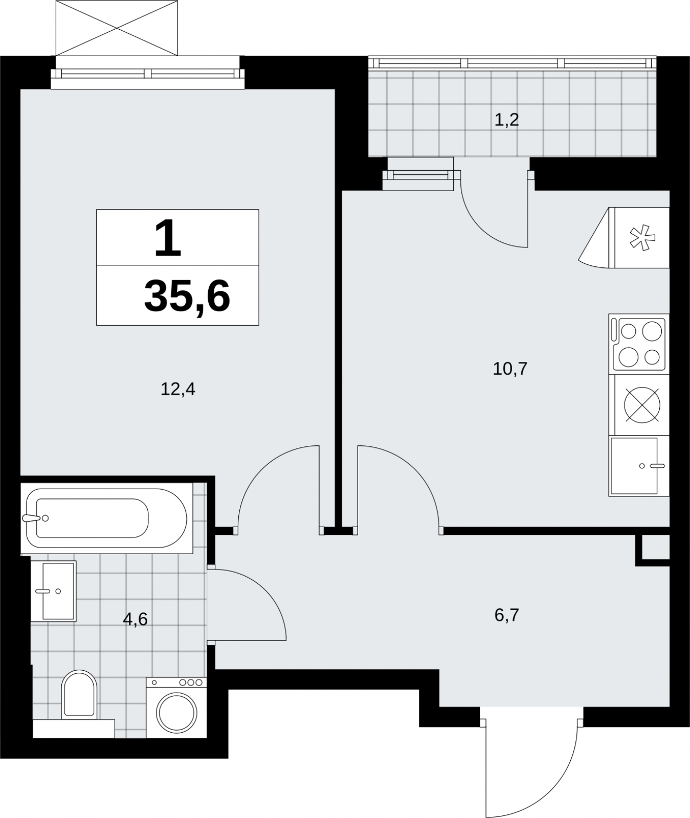 1-комнатная квартира с отделкой в ЖК MOD на 22 этаже в 1 секции. Сдача в 4 кв. 2024 г.