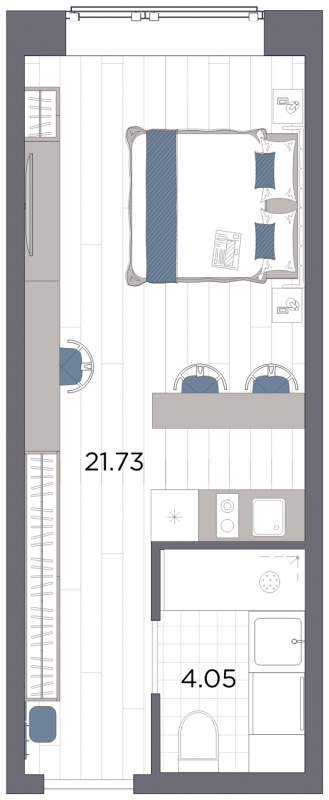 1-комнатная квартира (Студия) в ЖК TERLE PARK на 10 этаже в 9 секции. Сдача в 4 кв. 2025 г.