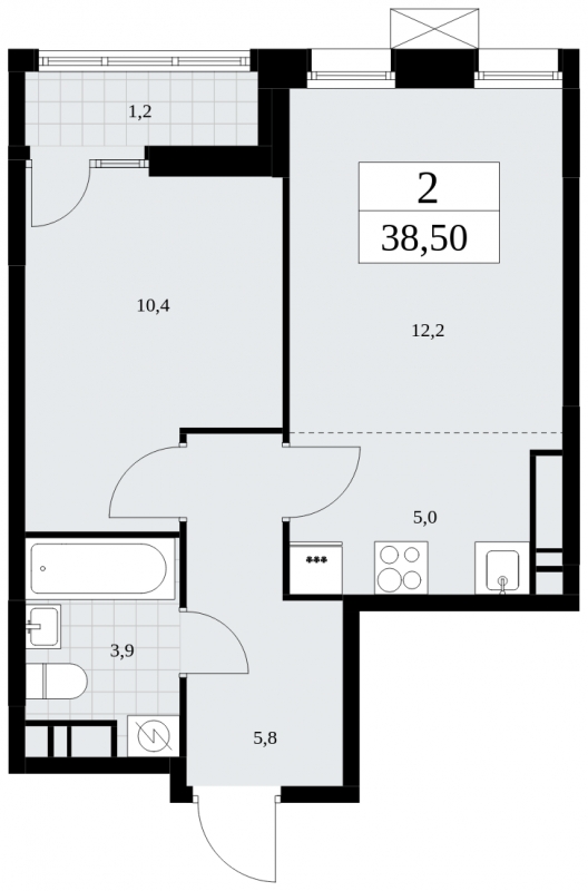 1-комнатная квартира в ЖК TERLE PARK на 16 этаже в 1 секции. Сдача в 4 кв. 2025 г.