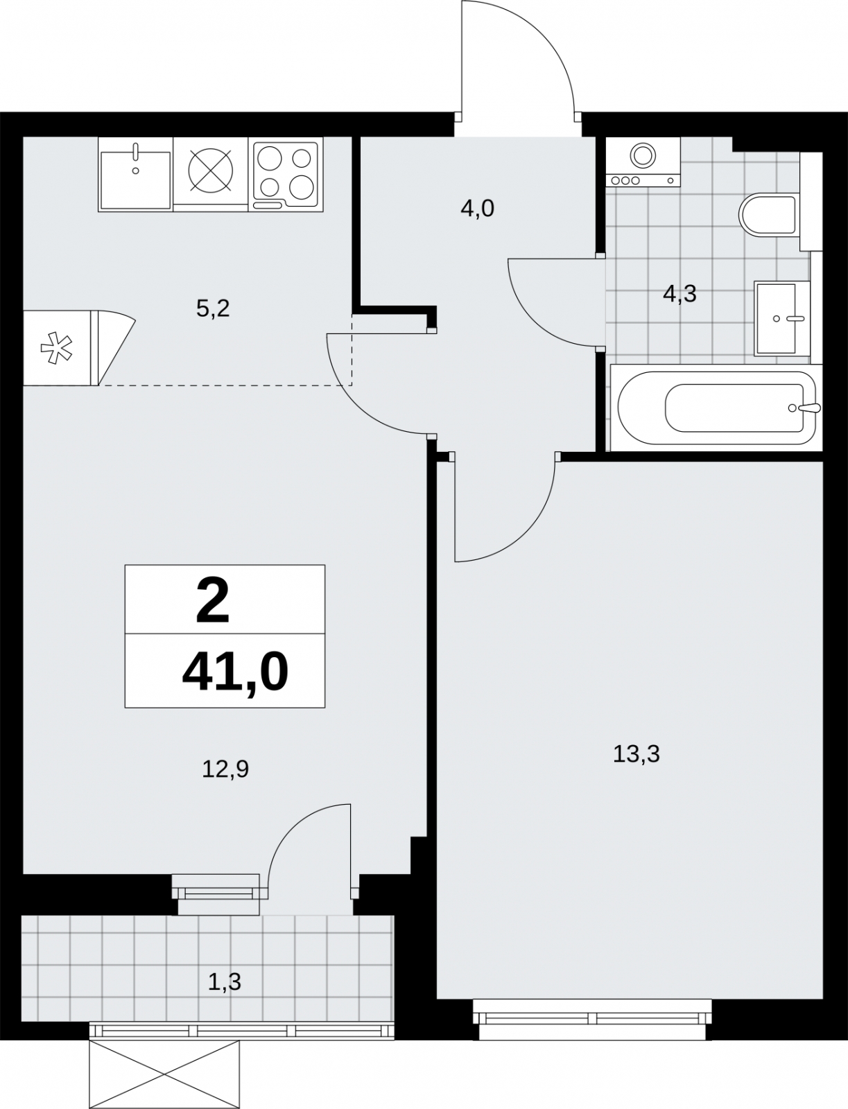2-комнатная квартира с отделкой в ЖК Зеленая Вертикаль на 17 этаже в 1 секции. Сдача в 1 кв. 2023 г.