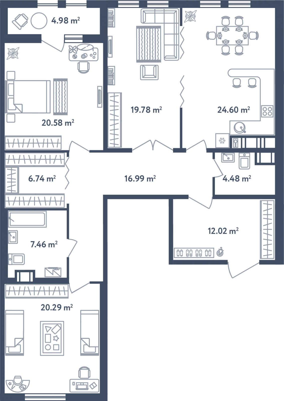 1-комнатная квартира в ЖК TERLE PARK на 3 этаже в 8 секции. Сдача в 4 кв. 2025 г.