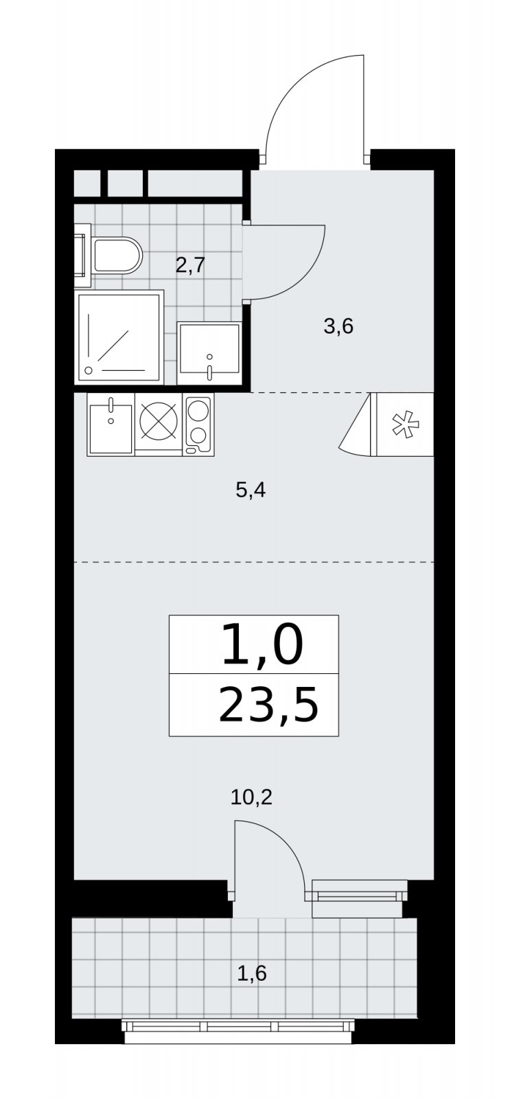 1-комнатная квартира с отделкой в ЖК Бунинские кварталы на 9 этаже в 1 секции. Сдача в 2 кв. 2026 г.