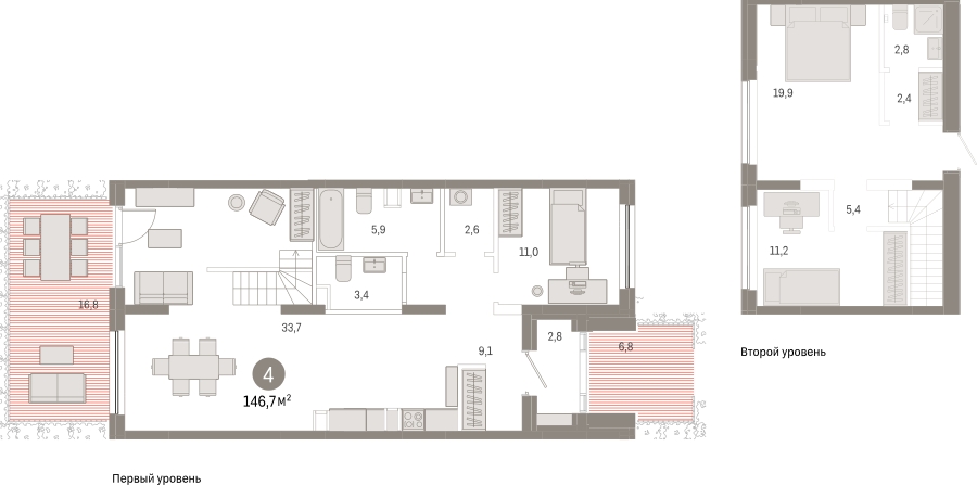 2-комнатная квартира с отделкой в ЖК Айвазовский City на 19 этаже в 7.1 секции. Сдача в 3 кв. 2026 г.