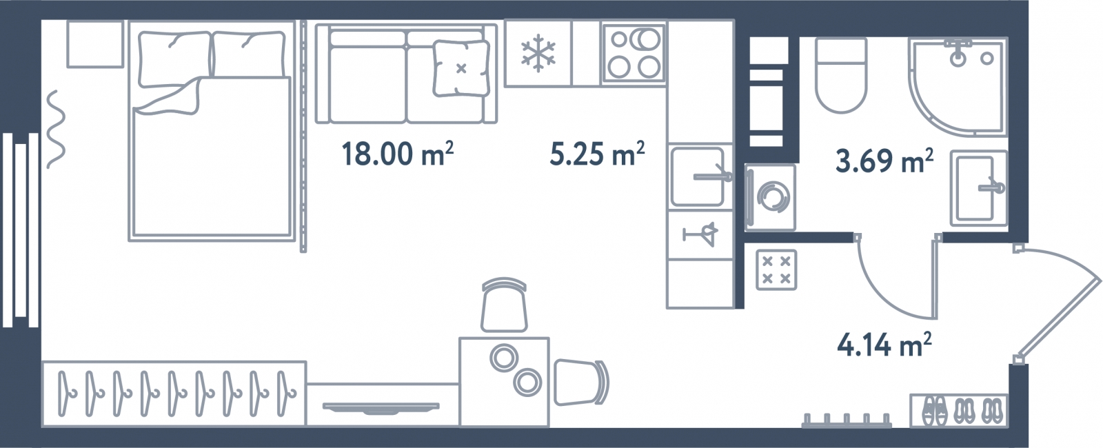 2-комнатная квартира с отделкой в ЖК Айвазовский City на 10 этаже в 7.2 секции. Сдача в 3 кв. 2026 г.