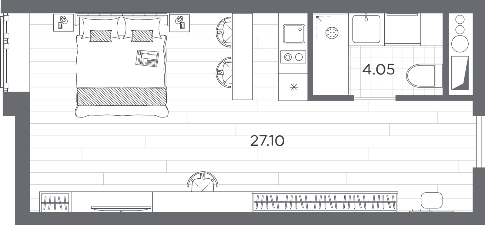 3-комнатная квартира с отделкой в Велнес-квартал Никольский на 2 этаже в 3 секции. Сдача в 4 кв. 2024 г.