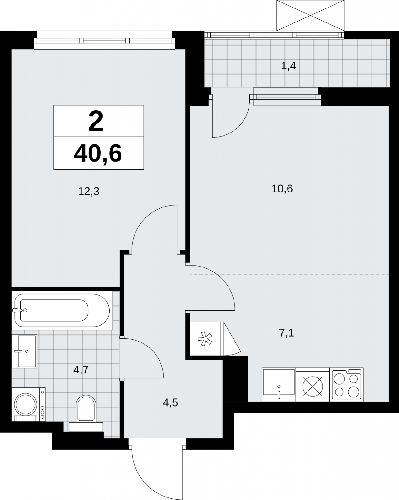 1-комнатная квартира (Студия) с отделкой в Велнес-квартал Никольский на 7 этаже в 4 секции. Дом сдан.