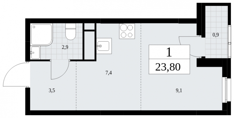 1-комнатная квартира с отделкой в ЖК Лучи на 6 этаже в 1 секции. Сдача в 3 кв. 2024 г.