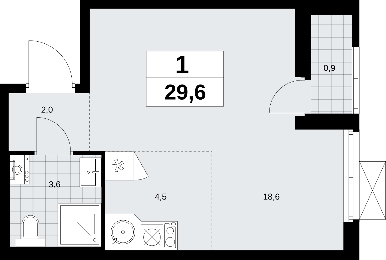 3-комнатная квартира с отделкой в ЖК Прео на 20 этаже в 1 секции. Сдача в 4 кв. 2024 г.