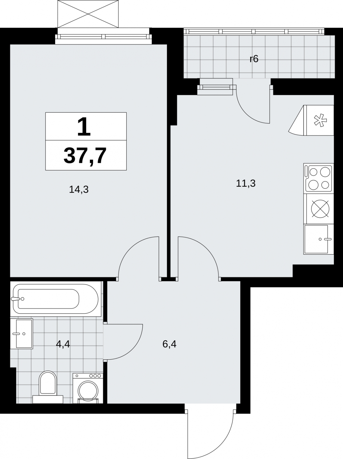 2-комнатная квартира с отделкой в ЖК Айвазовский City на 2 этаже в 7.5 секции. Сдача в 3 кв. 2026 г.