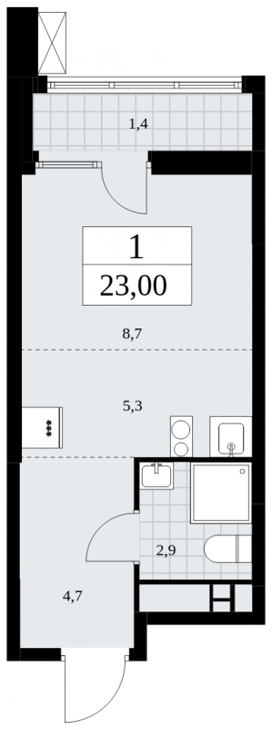 2-комнатная квартира с отделкой в Велнес-квартал Никольский на 8 этаже в 4 секции. Сдача в 4 кв. 2024 г.