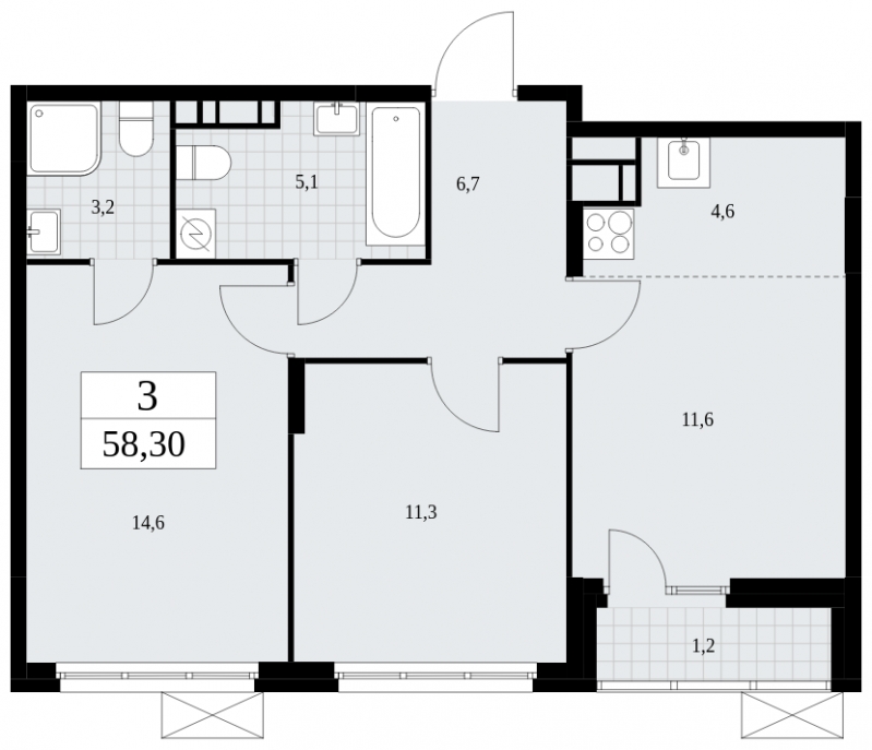 1-комнатная квартира в ЖК Скандинавия на 12 этаже в 1 секции. Сдача в 4 кв. 2024 г.
