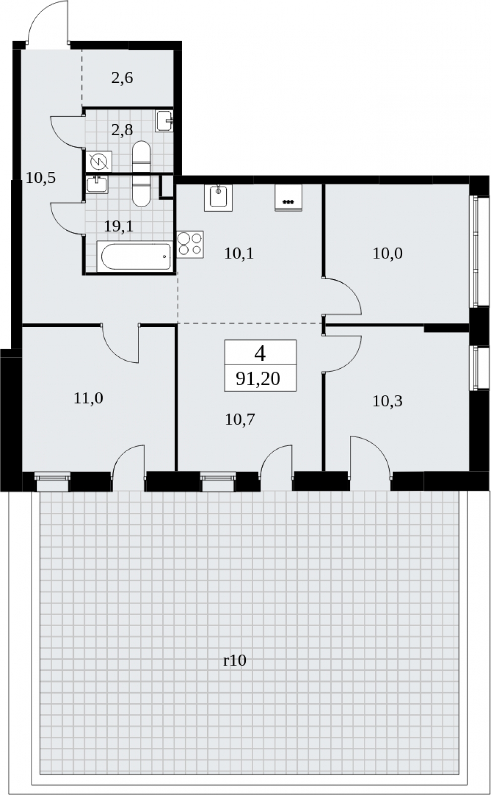 2-комнатная квартира с отделкой в ЖК Прео на 8 этаже в 1 секции. Сдача в 4 кв. 2024 г.