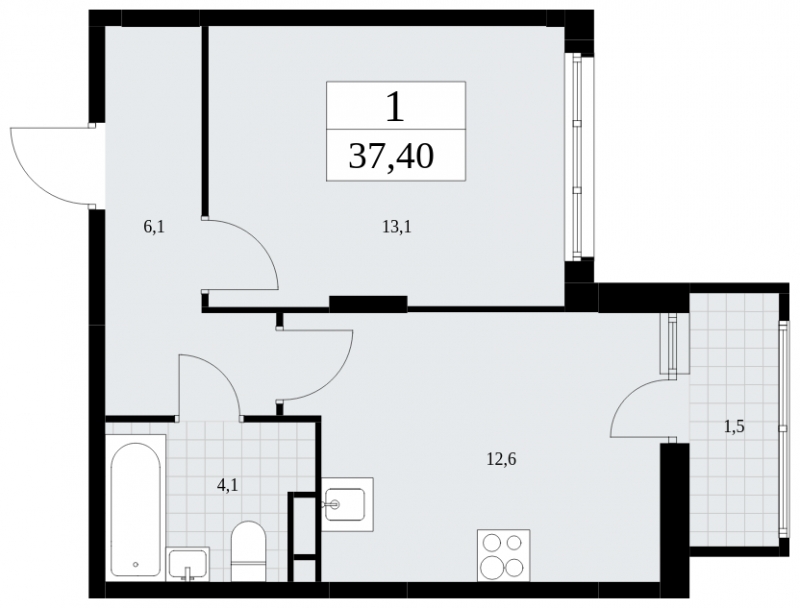 3-комнатная квартира в ЖК Скандинавия на 7 этаже в 1 секции. Сдача в 4 кв. 2024 г.