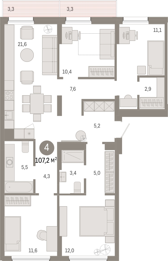 1-комнатная квартира с отделкой в ЖК Прео на 4 этаже в 1 секции. Сдача в 4 кв. 2024 г.