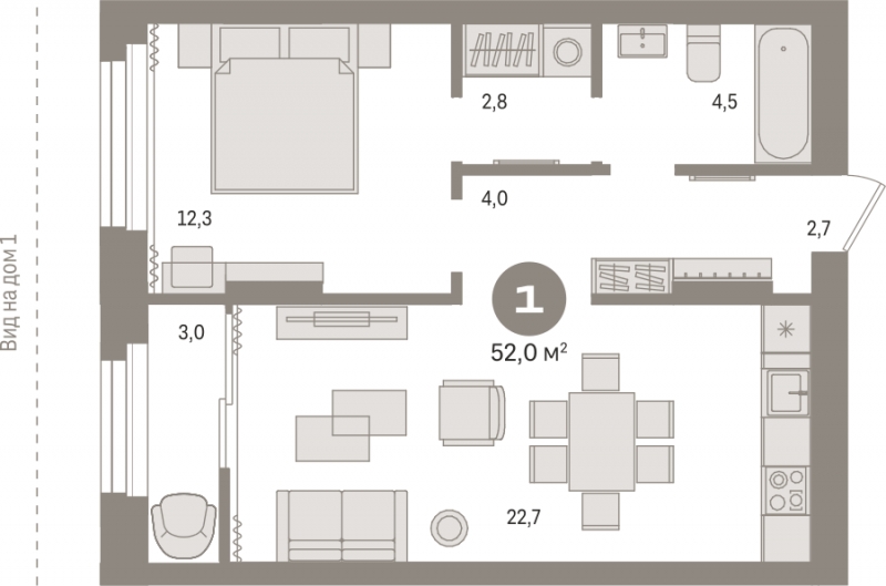 2-комнатная квартира с отделкой в ЖК Айвазовский City на 9 этаже в 7.1 секции. Сдача в 3 кв. 2026 г.