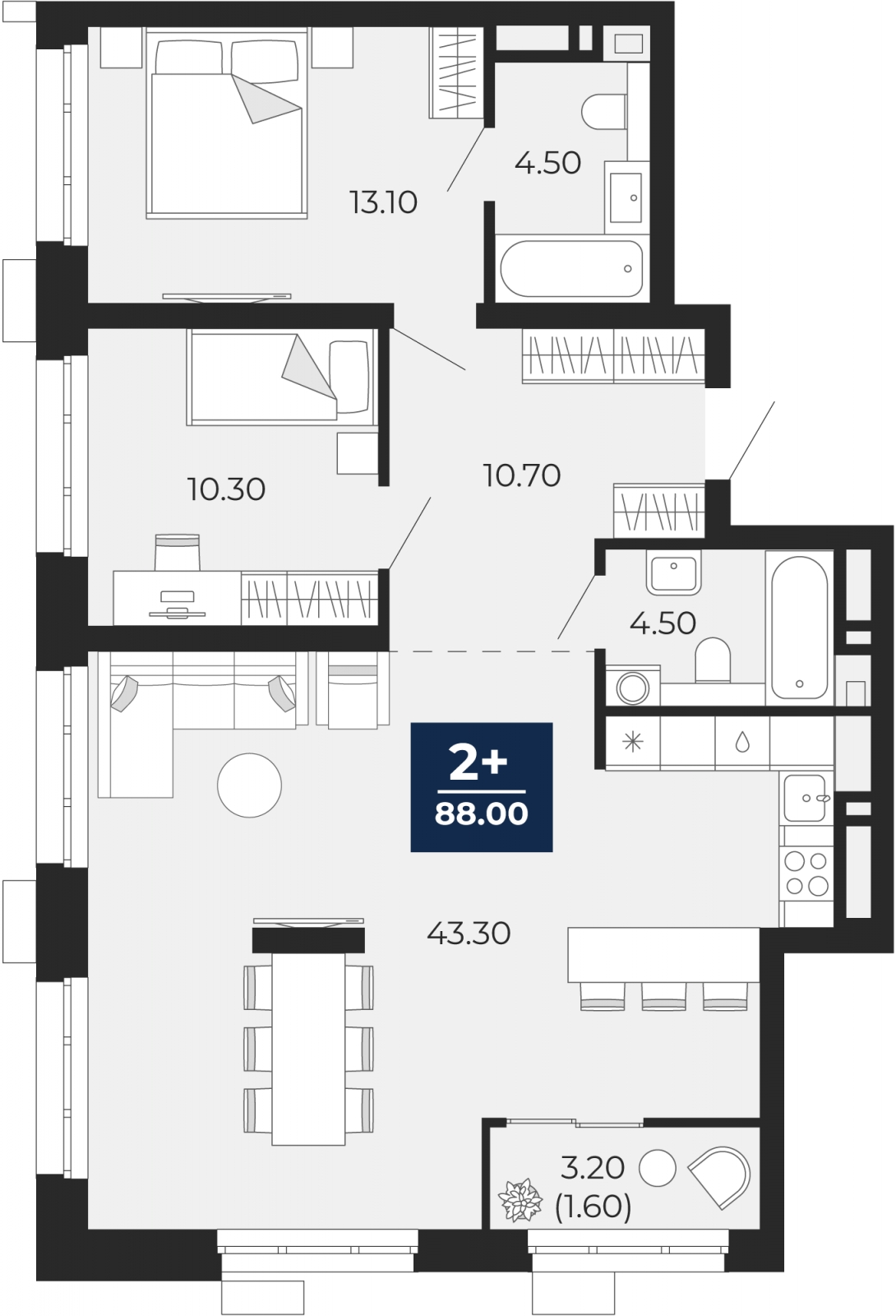 1-комнатная квартира с отделкой в ЖК Амурский парк на 17 этаже в 3 секции. Сдача в 3 кв. 2024 г.