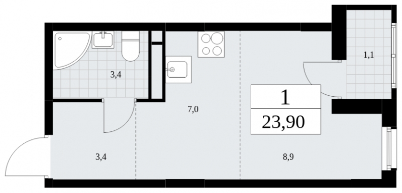 4-комнатная квартира в ЖК Скандинавия на 13 этаже в 2 секции. Сдача в 3 кв. 2025 г.
