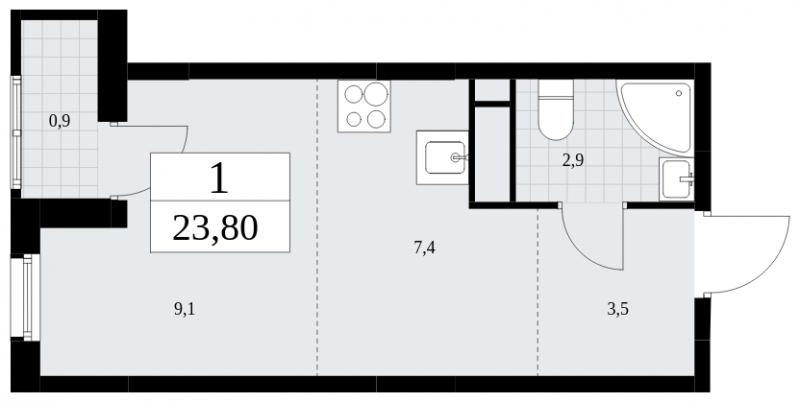 2-комнатная квартира с отделкой в ЖК Лучи на 6 этаже в 1 секции. Сдача в 3 кв. 2024 г.
