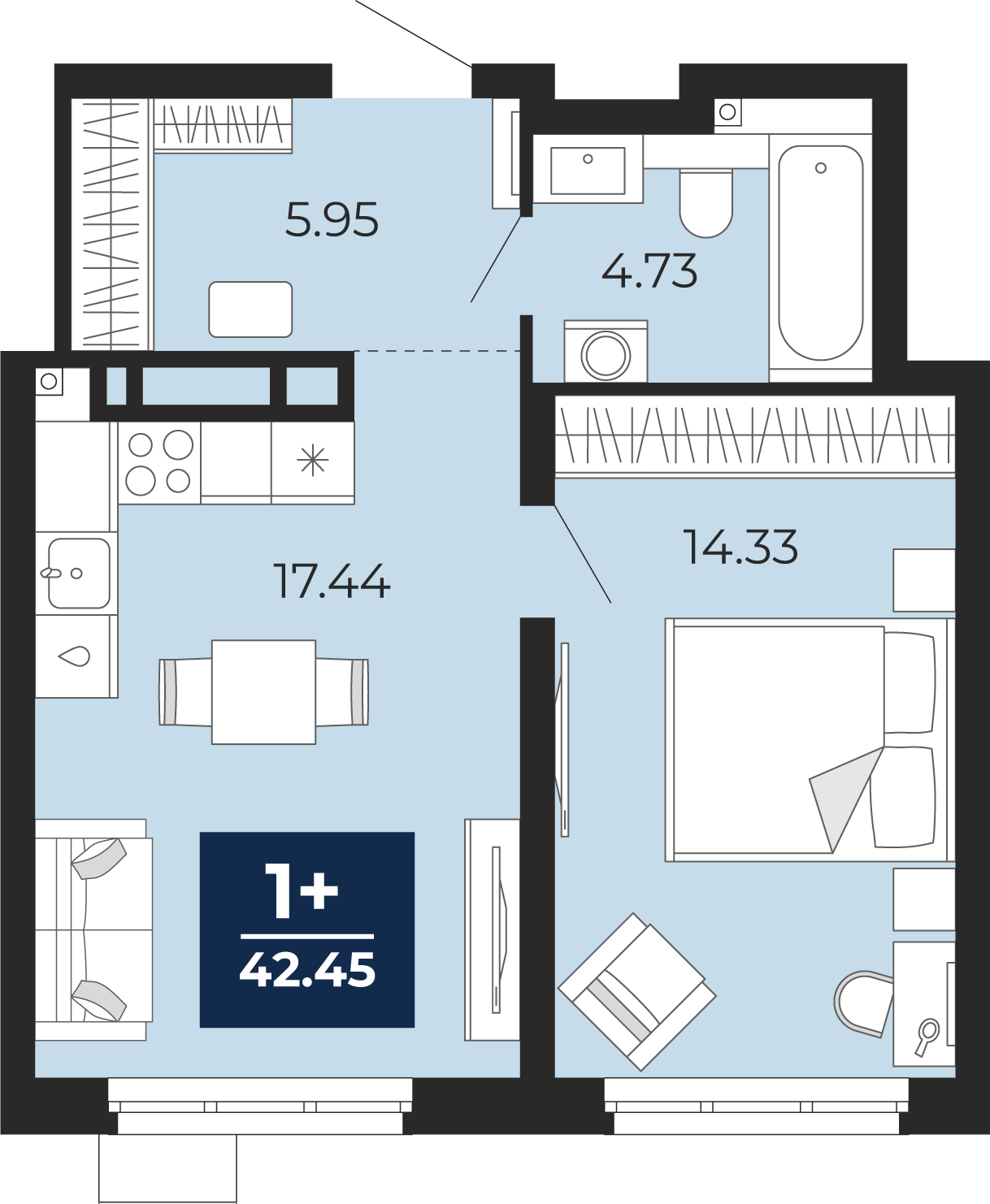 2-комнатная квартира с отделкой в Жилой район Шишимская горка на 6 этаже в 3 секции. Сдача в 4 кв. 2025 г.