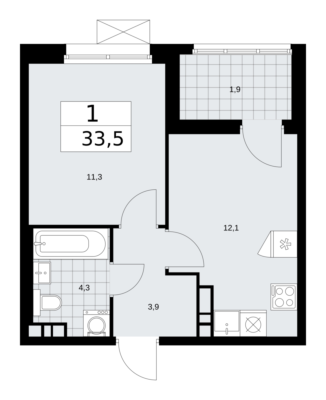 2-комнатная квартира с отделкой в ЖК Прео на 15 этаже в 2 секции. Сдача в 4 кв. 2025 г.