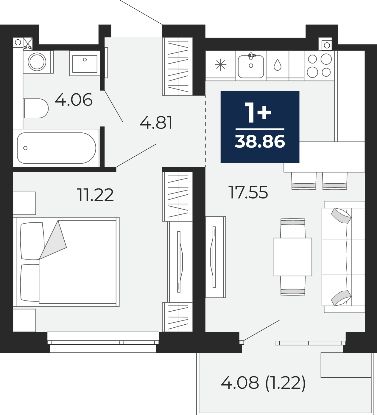 2-комнатная квартира с отделкой в ЖК Волоколамское 24 на 7 этаже в 5 секции. Сдача в 2 кв. 2023 г.