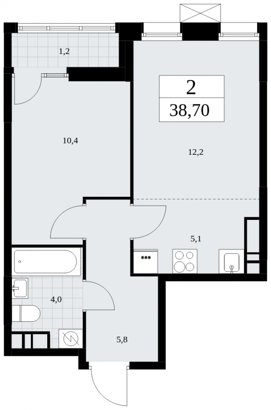 2-комнатная квартира в ЖК Дзен-кварталы на 13 этаже в 1 секции. Сдача в 1 кв. 2025 г.