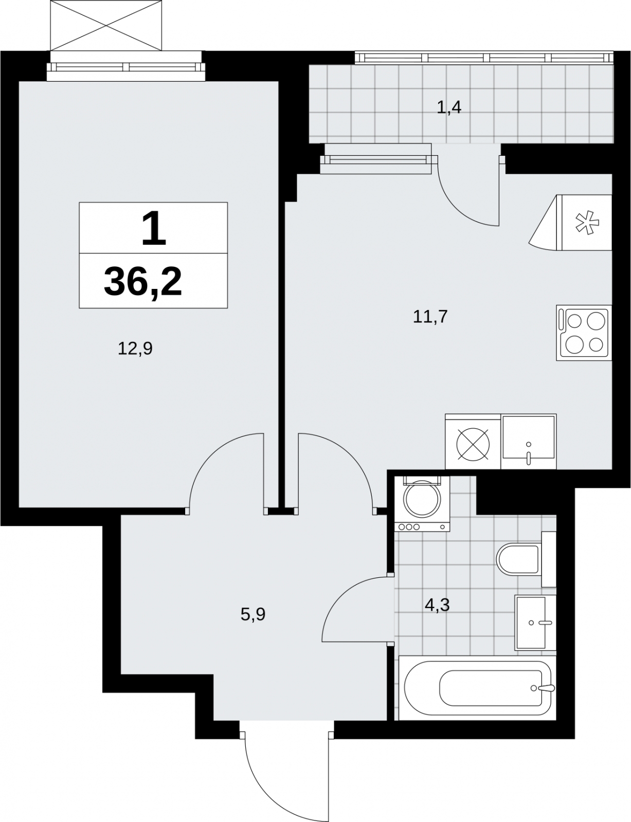 2-комнатная квартира с отделкой в Квартал Депо на 9 этаже в 2 секции. Сдача в 2 кв. 2024 г.