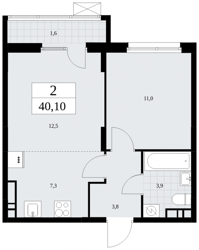 2-комнатная квартира с отделкой в Квартал Депо на 9 этаже в 5 секции. Сдача в 2 кв. 2024 г.