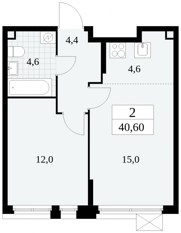 4-комнатная квартира в ЖК Скандинавия на 13 этаже в 1 секции. Сдача в 3 кв. 2025 г.