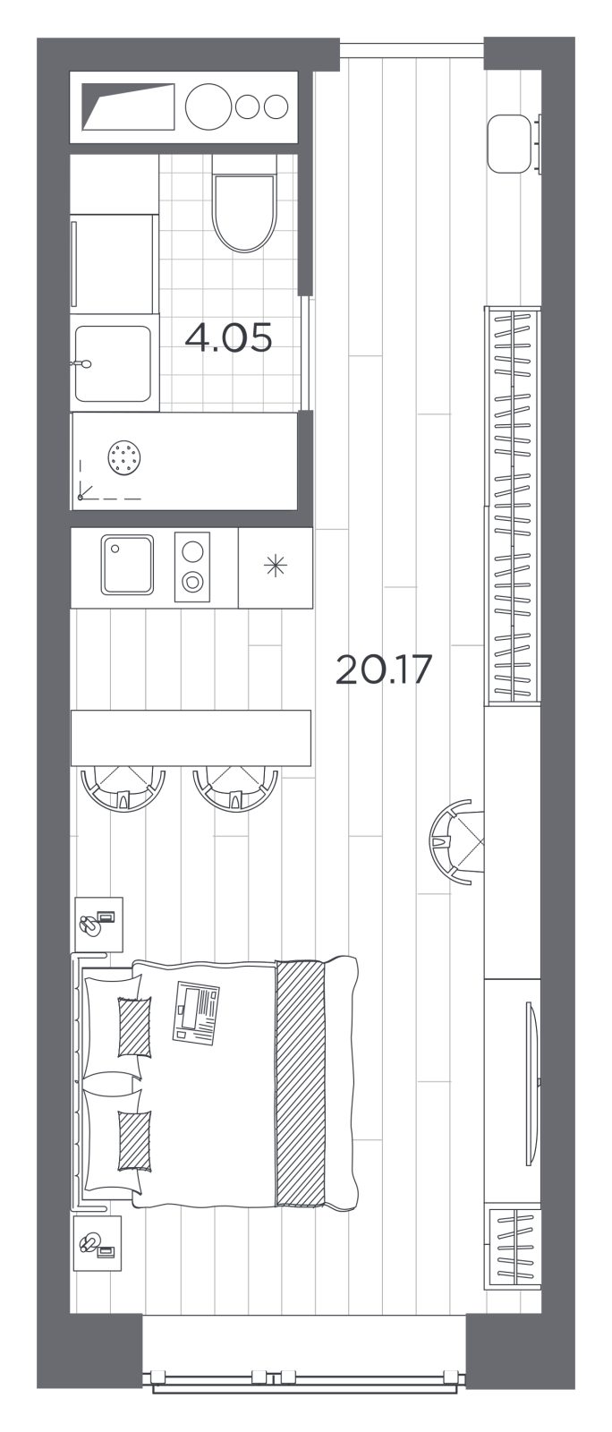 3-комнатная квартира с отделкой в ЖК Прео на 11 этаже в 1 секции. Сдача в 4 кв. 2024 г.