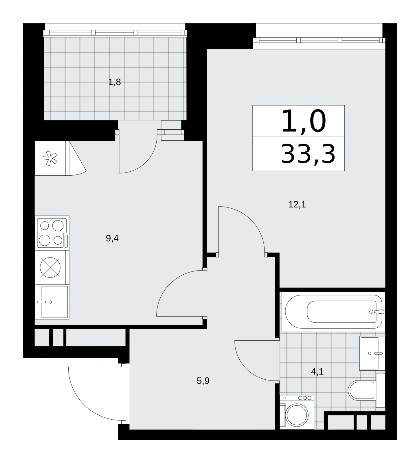 1-комнатная квартира с отделкой в Квартал Депо на 8 этаже в 7 секции. Сдача в 2 кв. 2024 г.