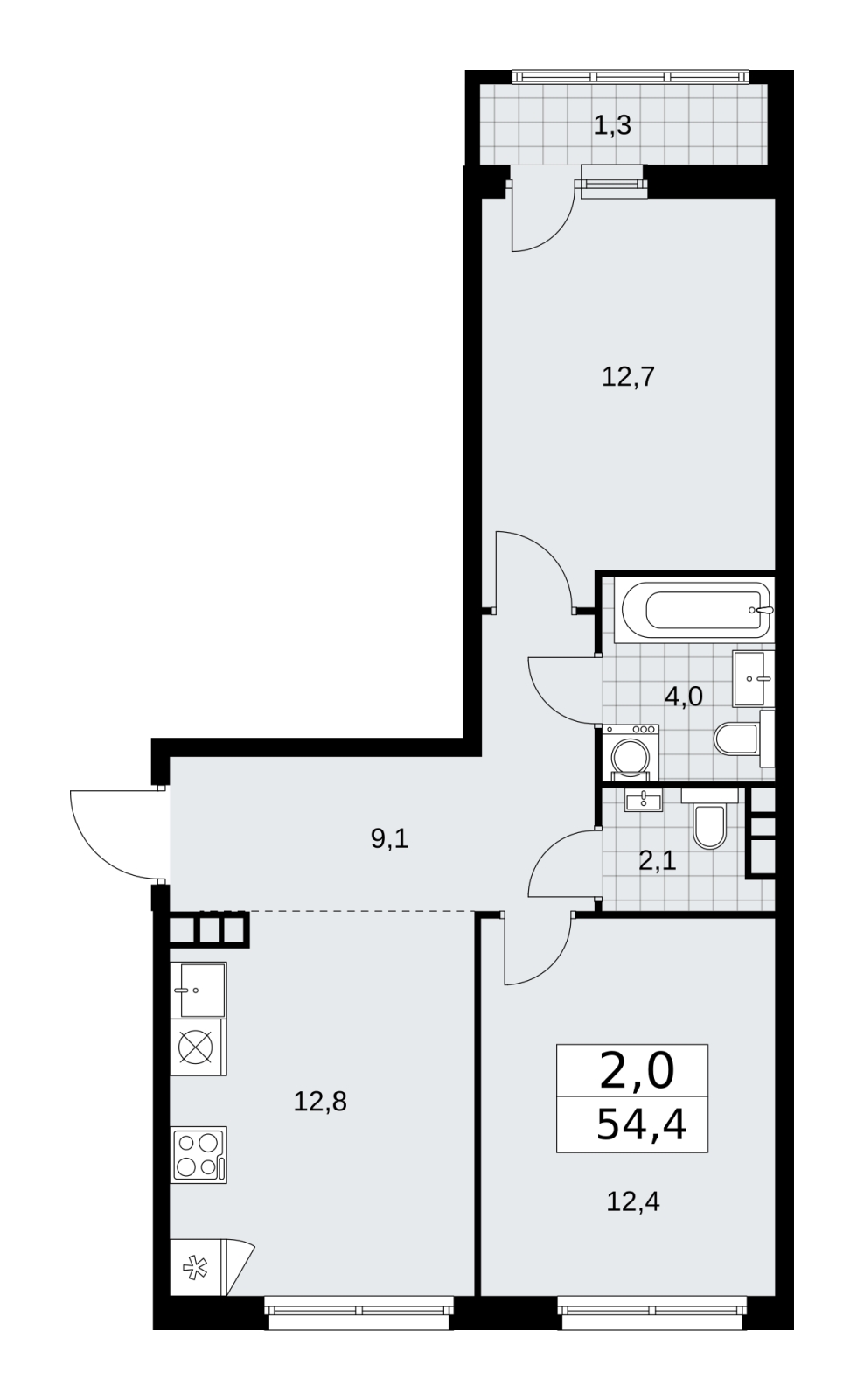 4-комнатная квартира с отделкой в ЖК Дзен-кварталы на 17 этаже в 1 секции. Сдача в 1 кв. 2025 г.