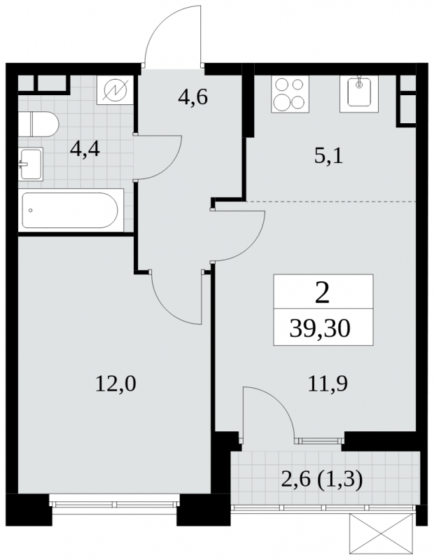 1-комнатная квартира с отделкой в ЖК Sky Skolkovo на 1 этаже в 3 секции. Дом сдан.