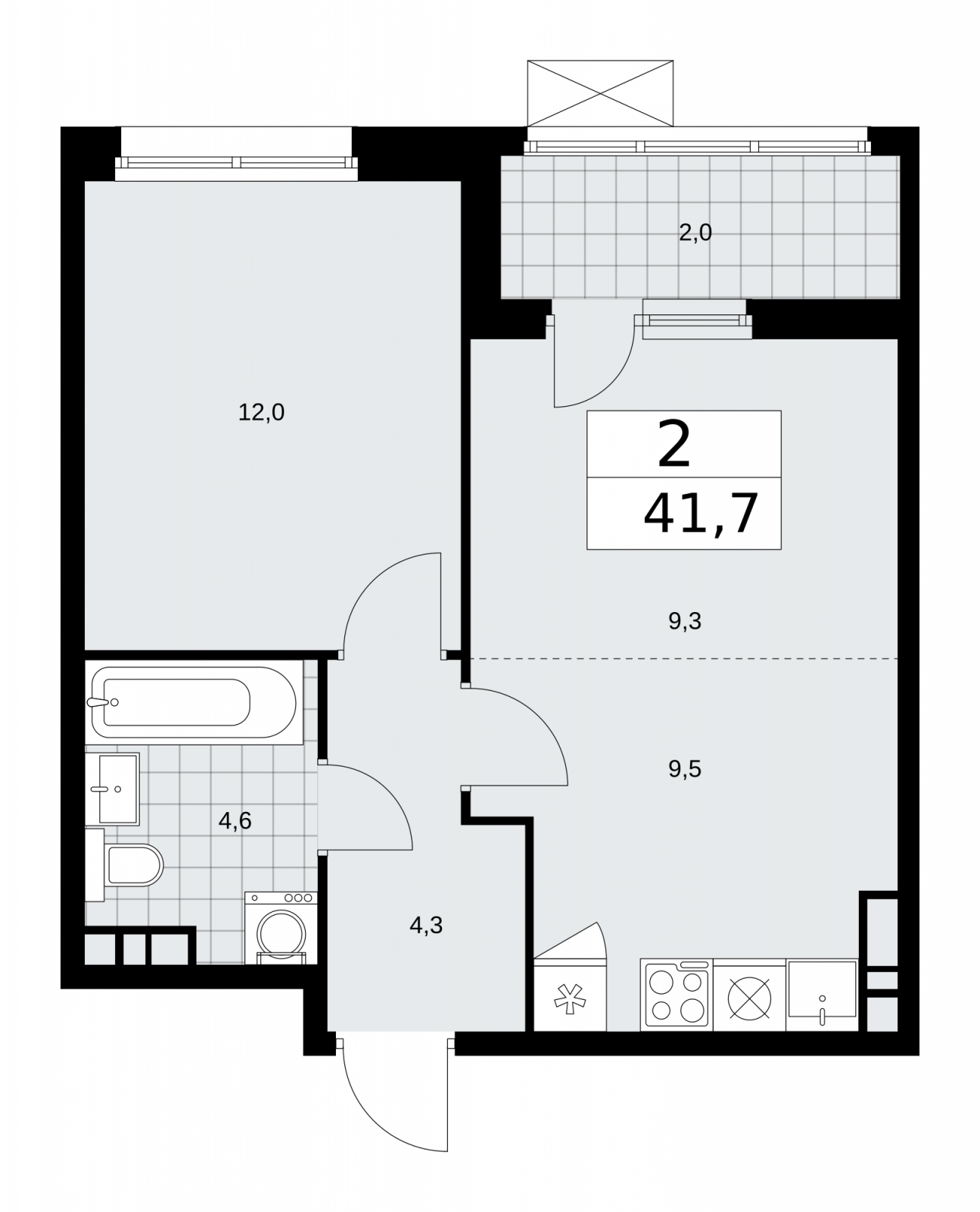 2-комнатная квартира с отделкой в Квартал Депо на 1 этаже в 7 секции. Сдача в 2 кв. 2024 г.