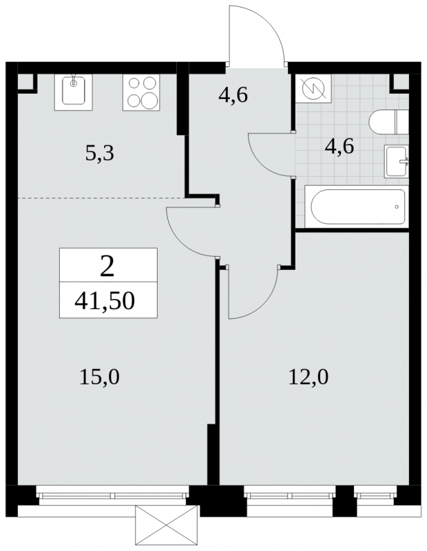 4-комнатная квартира в ЖК Скандинавия на 9 этаже в 1 секции. Сдача в 4 кв. 2024 г.