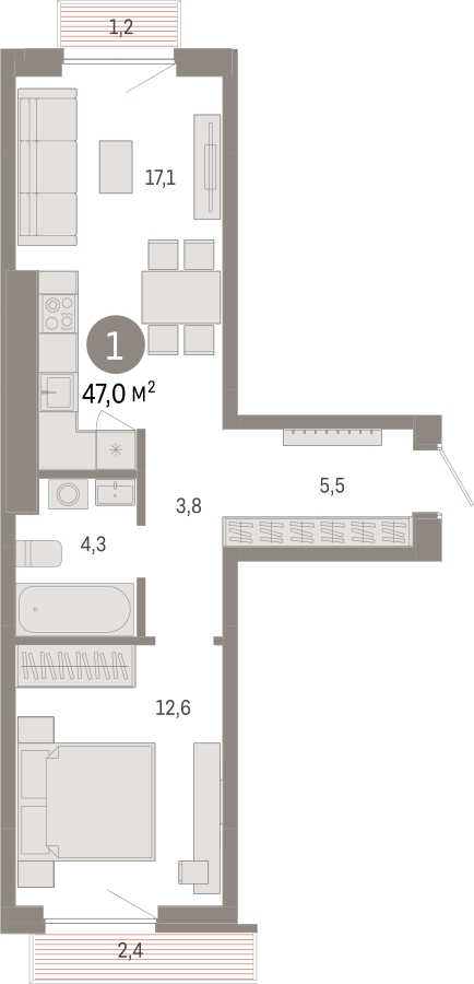 3-комнатная квартира в ЖК Дзен-кварталы на 10 этаже в 4 секции. Сдача в 1 кв. 2026 г.