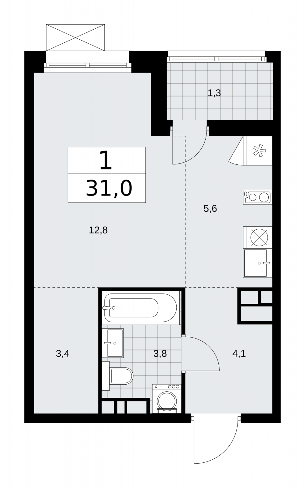 2-комнатная квартира с отделкой в Квартал Депо на 9 этаже в 7 секции. Сдача в 2 кв. 2024 г.
