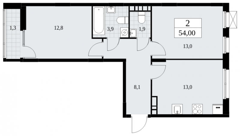 1-комнатная квартира (Студия) в ЖК Дзен-кварталы на 14 этаже в 6 секции. Сдача в 1 кв. 2026 г.