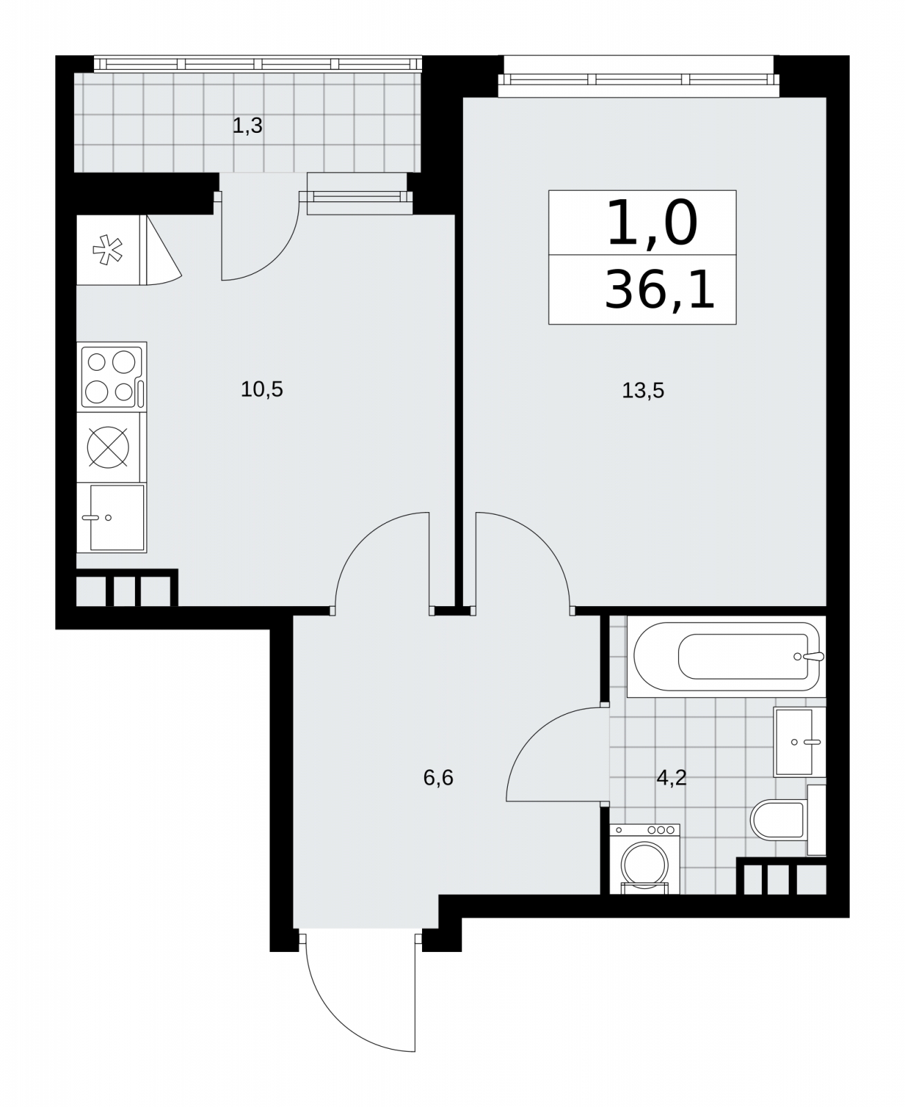 2-комнатная квартира в ЖК Дзен-кварталы на 8 этаже в 5 секции. Сдача в 1 кв. 2025 г.