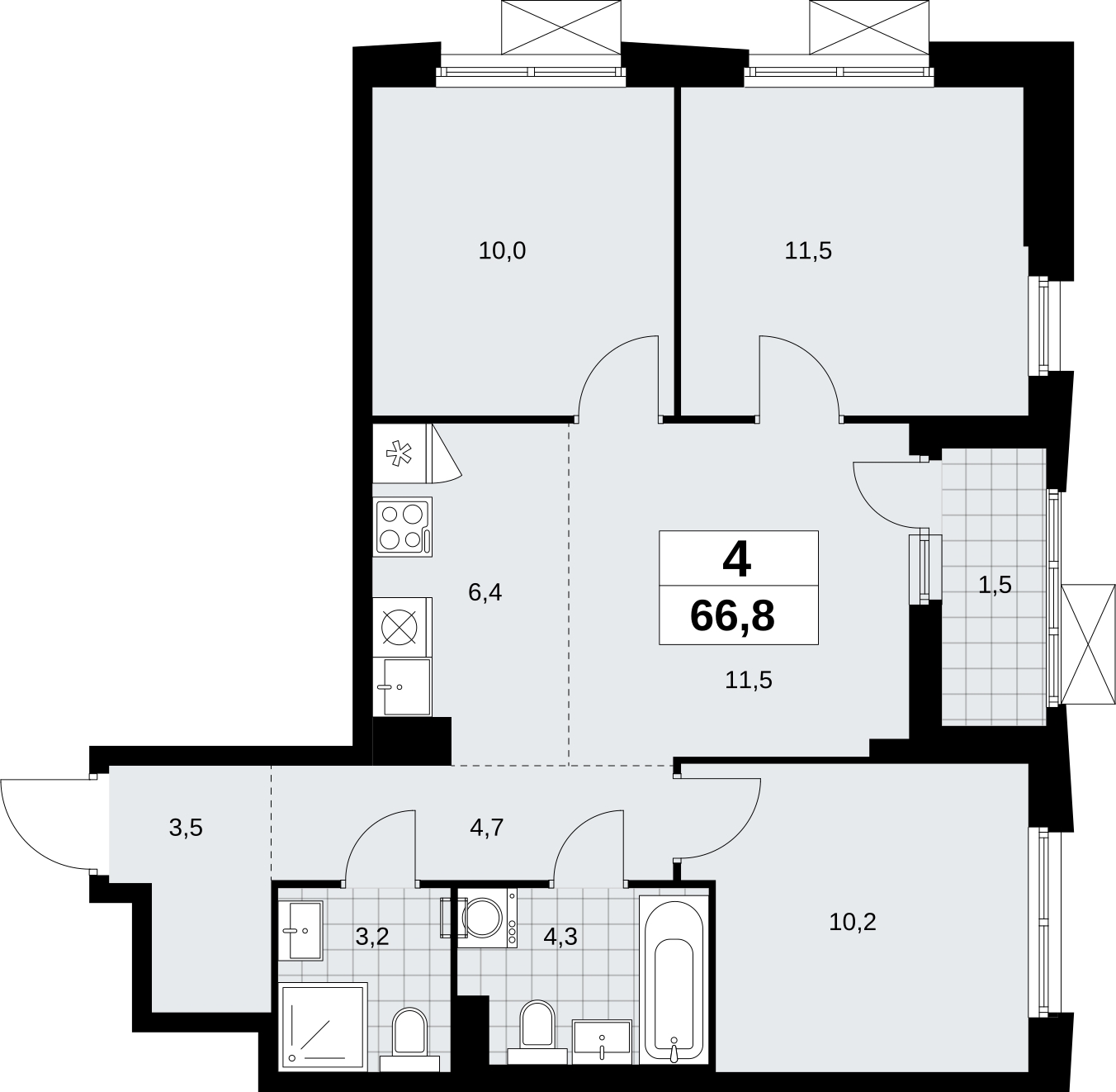 1-комнатная квартира (Студия) с отделкой в ЖК Ladozhsky AVENIR на 10 этаже в 1 секции. Сдача в 4 кв. 2024 г.