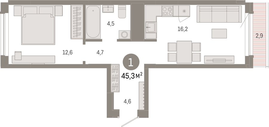 3-комнатная квартира с отделкой в ЖК West Garden на 14 этаже в 1 секции. Сдача в 2 кв. 2023 г.