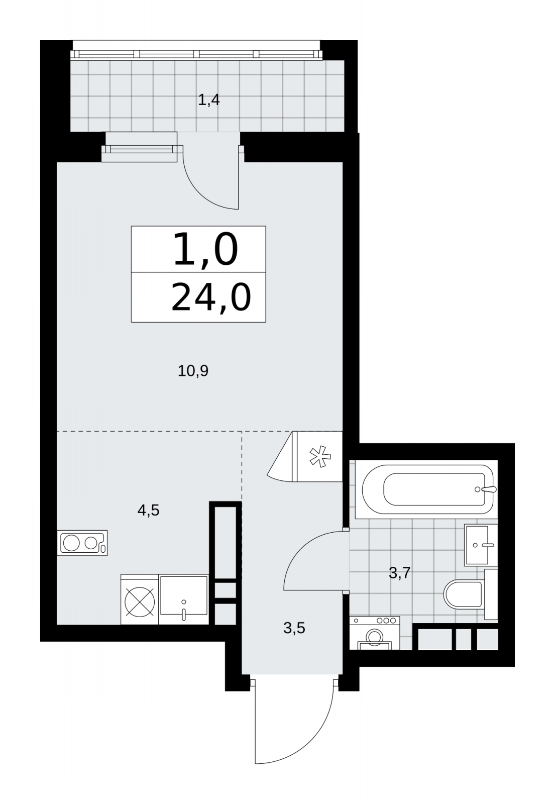 3-комнатная квартира с отделкой в Брусника в Академическом на 3 этаже в 6 секции. Сдача в 3 кв. 2026 г.