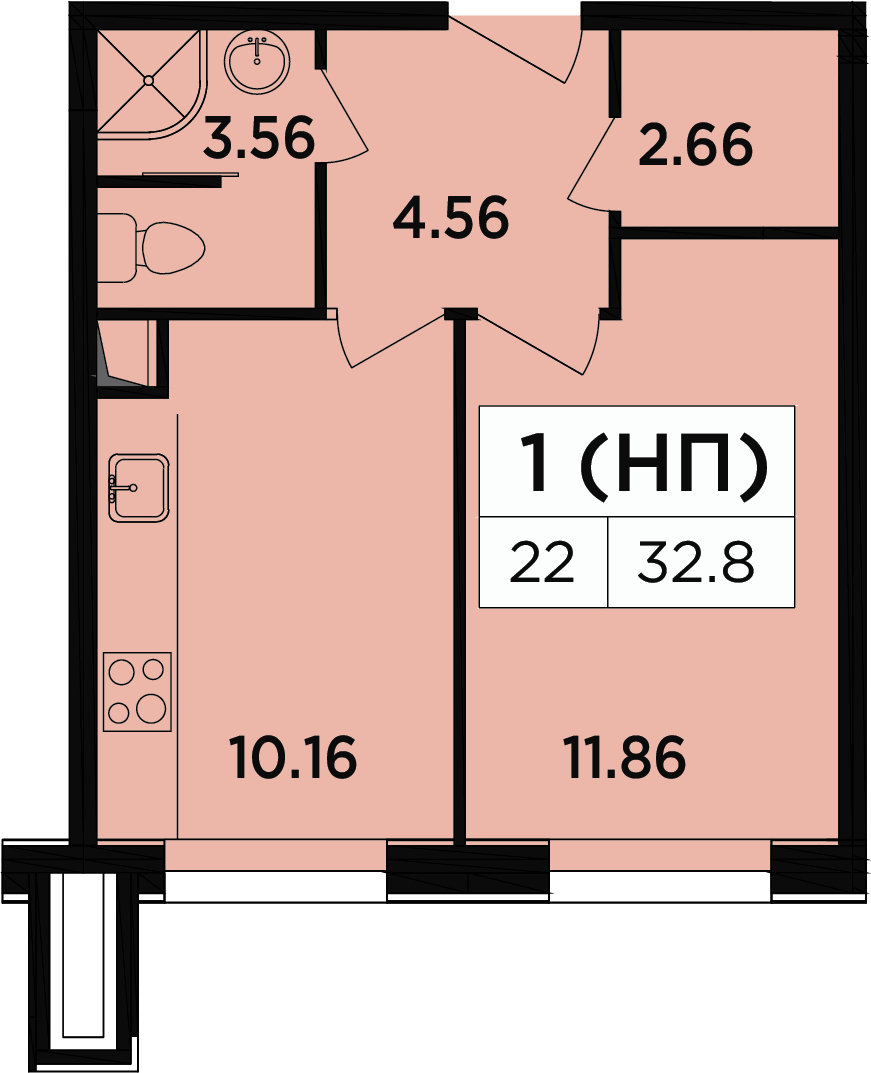 3-комнатная квартира в мкр. Новое Медведково на 2 этаже в 1 секции. Сдача в 4 кв. 2023 г.