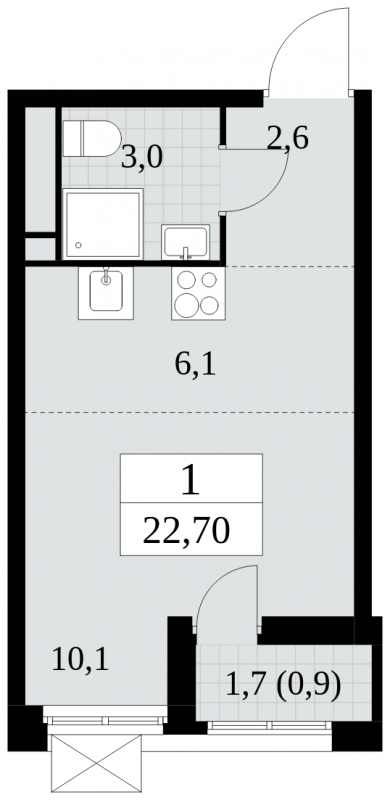 2-комнатная квартира в ЖК Скандинавия на 4 этаже в 3 секции. Сдача в 4 кв. 2024 г.