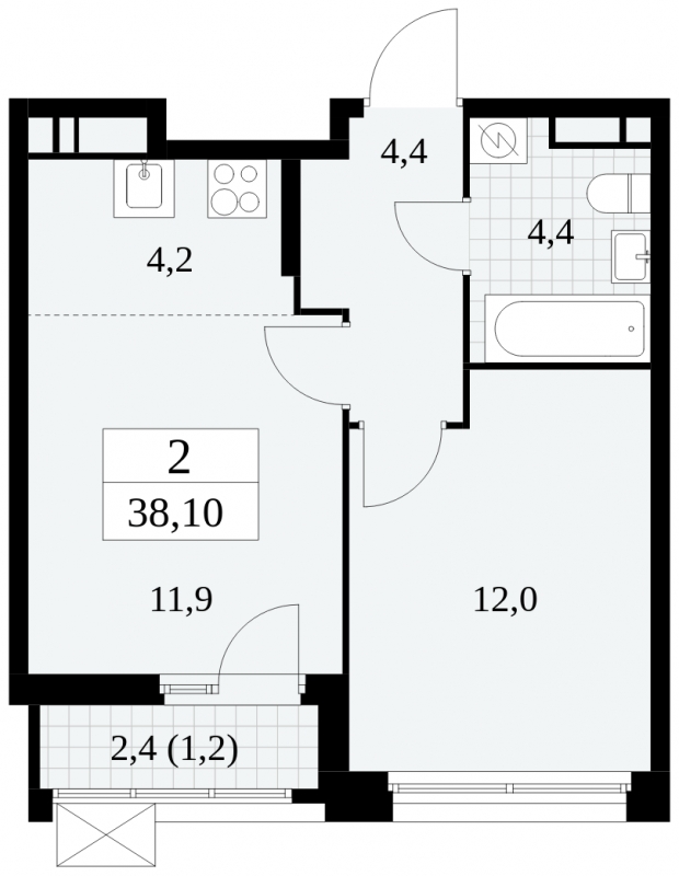 3-комнатная квартира в ЖК Скандинавия на 5 этаже в 2 секции. Сдача в 4 кв. 2024 г.