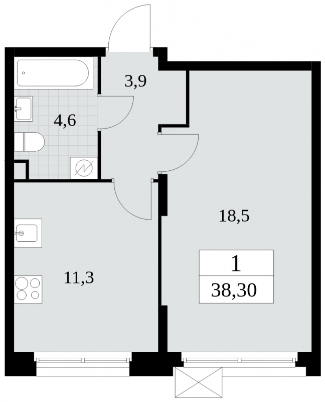 3-комнатная квартира в ЖК Скандинавия на 5 этаже в 2 секции. Сдача в 4 кв. 2024 г.